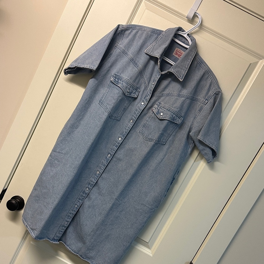 Levi's Light Blue Denim Shirt Dress - Picture 3 of 7